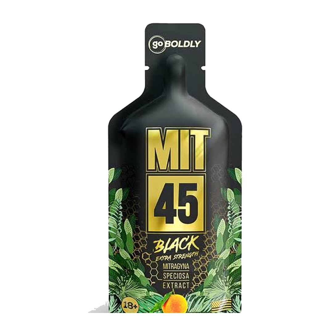 MIT 45 Black extra strength kratom extract honey pouch, single serve foil packet