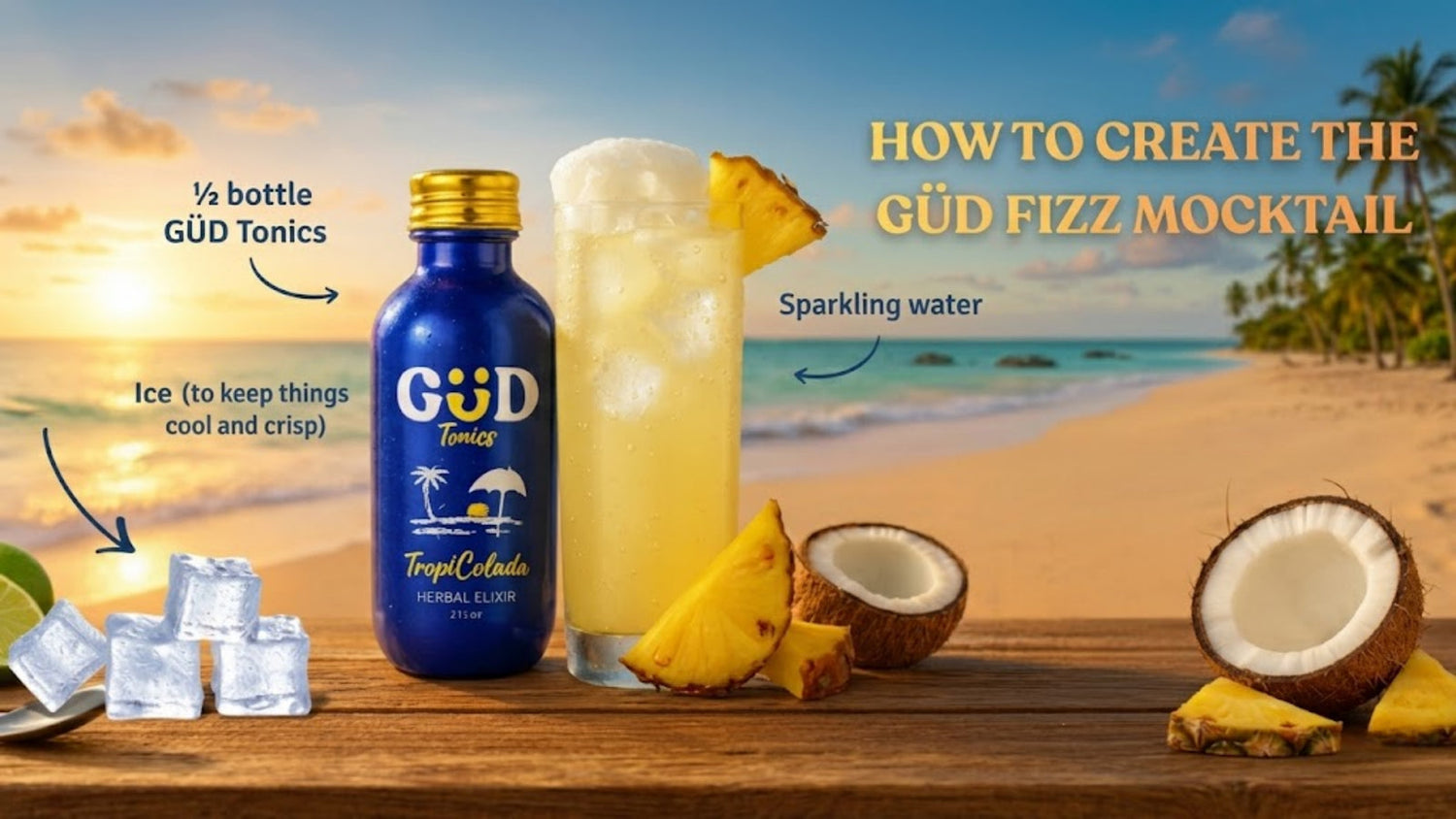 GÜD Fizz Mocktail Recipe: Easy Tropical Holiday Drink