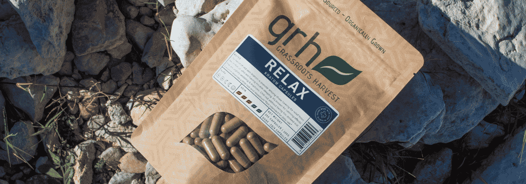 GRH 'Kratom for Relaxation' collection banner featuring calming kratom products.