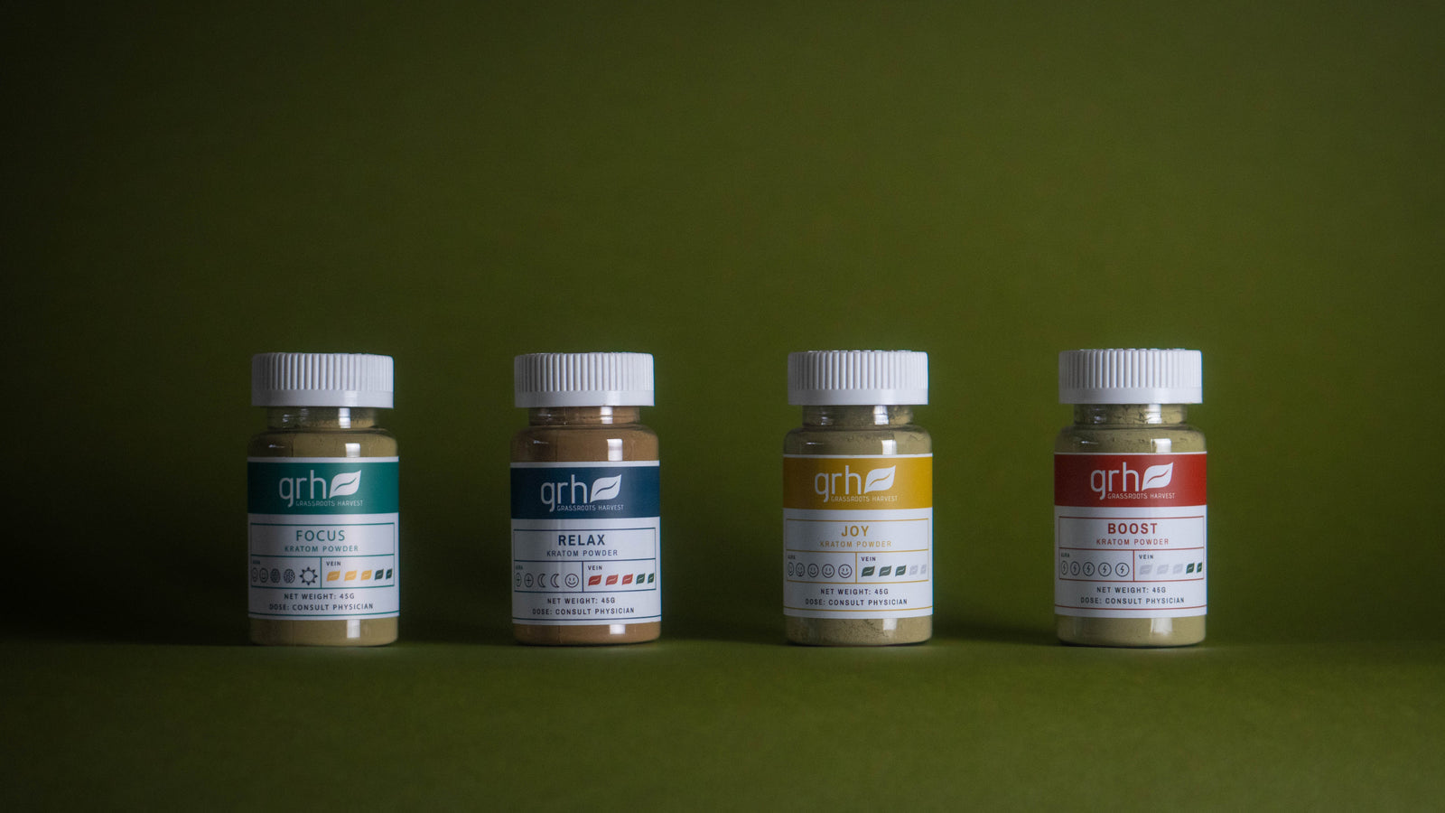 GRH Kratom 'Kratom Blends' collection banner showing the brand's blended kratom product line.