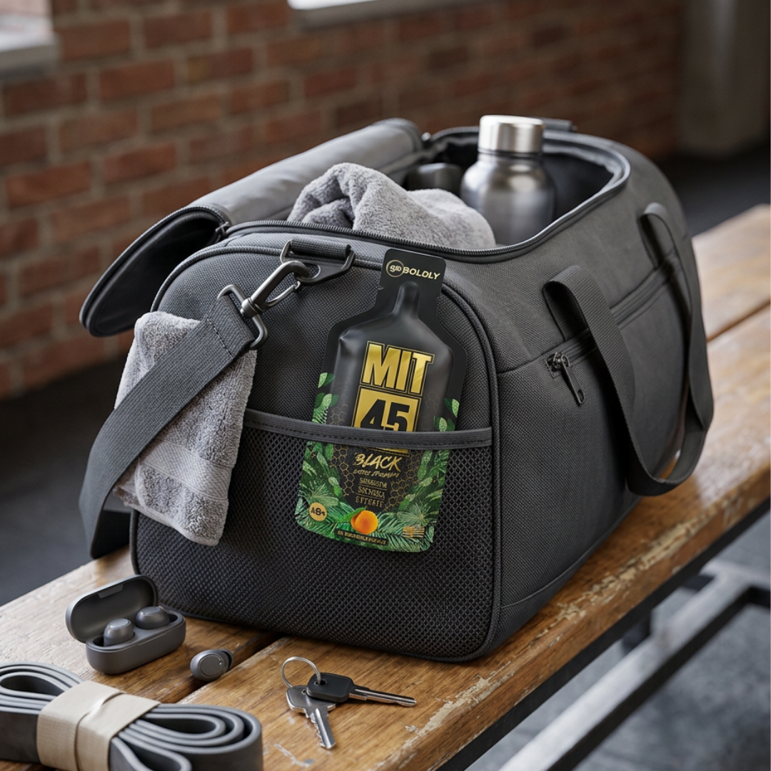 MIT 45 Black kratom honey pouch, pocket sized single serve gel