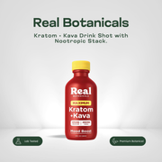 Real Botanicals Maximum Kratom plus Kava Mood Boost 2oz bottle