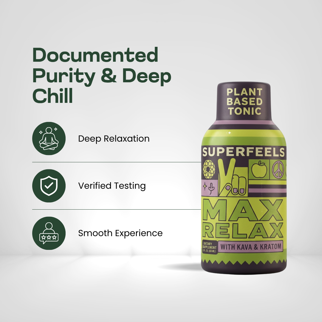 Superfeels Max Relax twelve published batch tests and lab verified badges