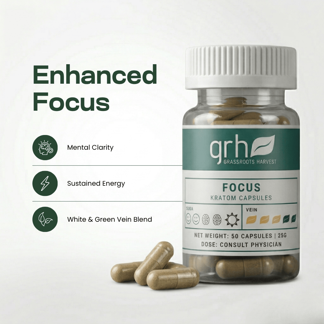 Focus Blend Kratom Capsules Kratom Capsules GRH Kratom