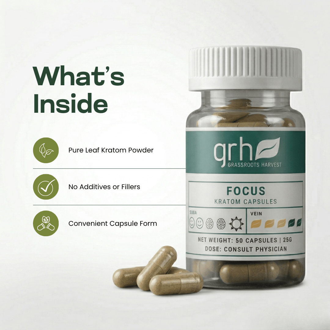 Focus Blend Kratom Capsules Kratom Capsules GRH Kratom