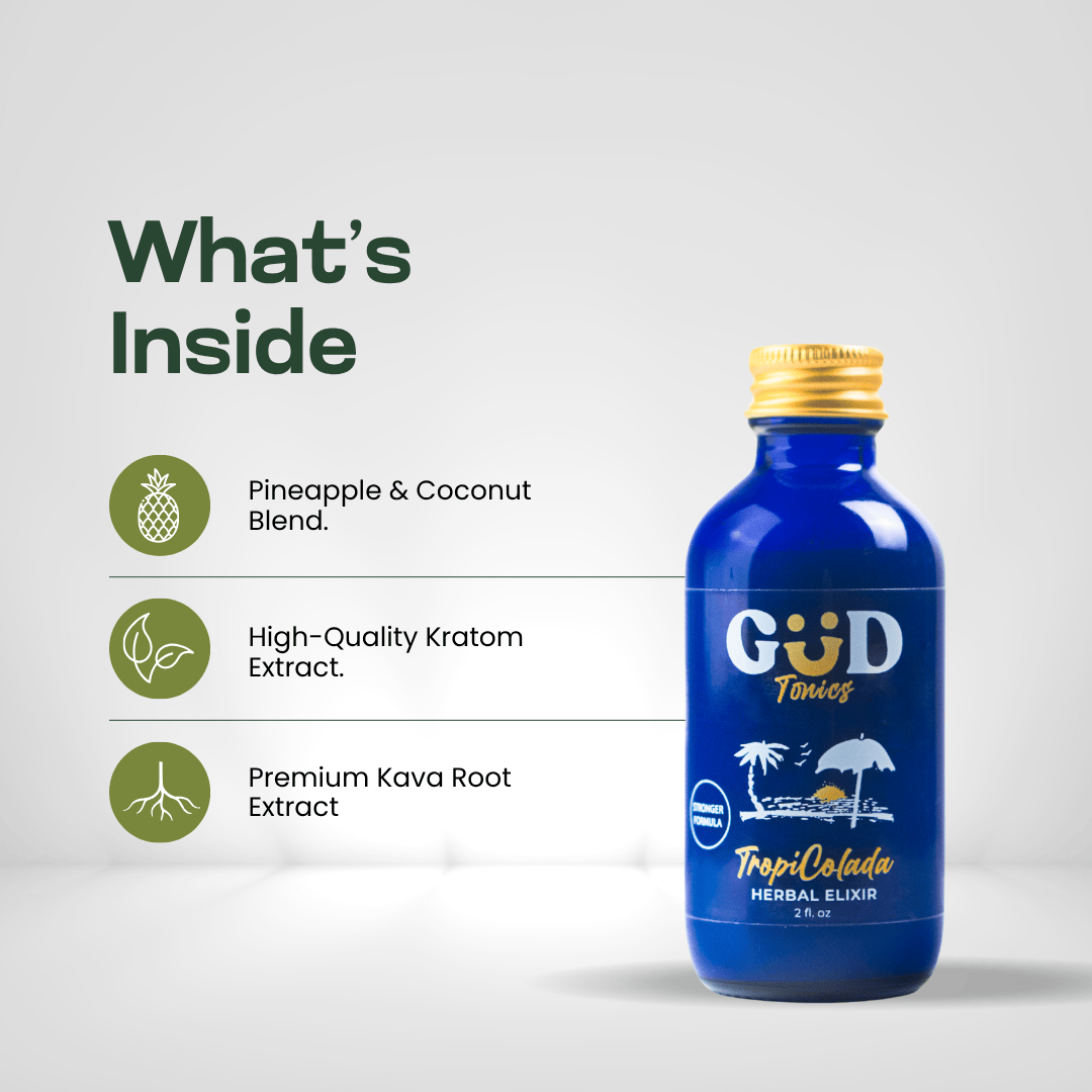 GÜD Tonics Kava Kratom Extract - TropiColada Kava GÜD Tonics