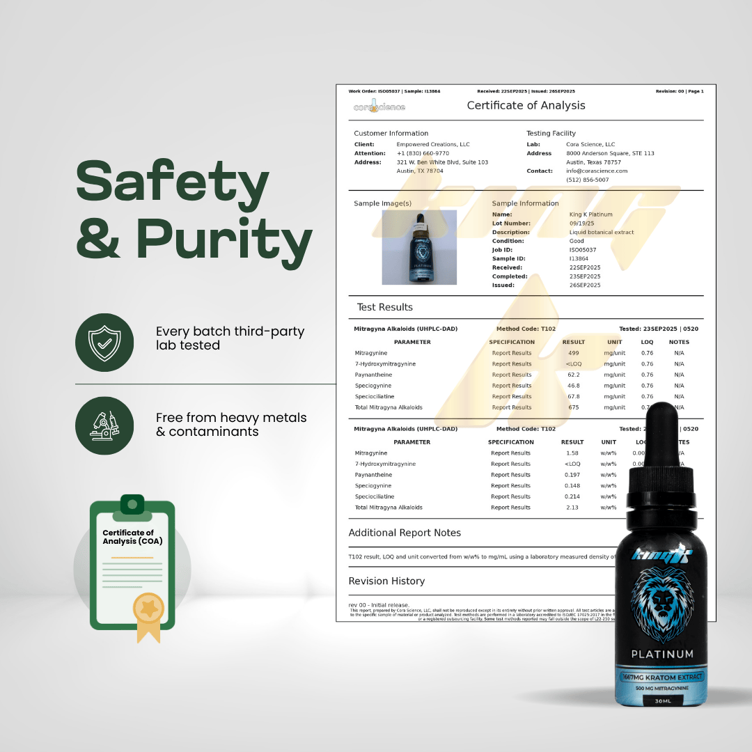 King K Platinum Liquid Kratom Extract Kratom Extract King K