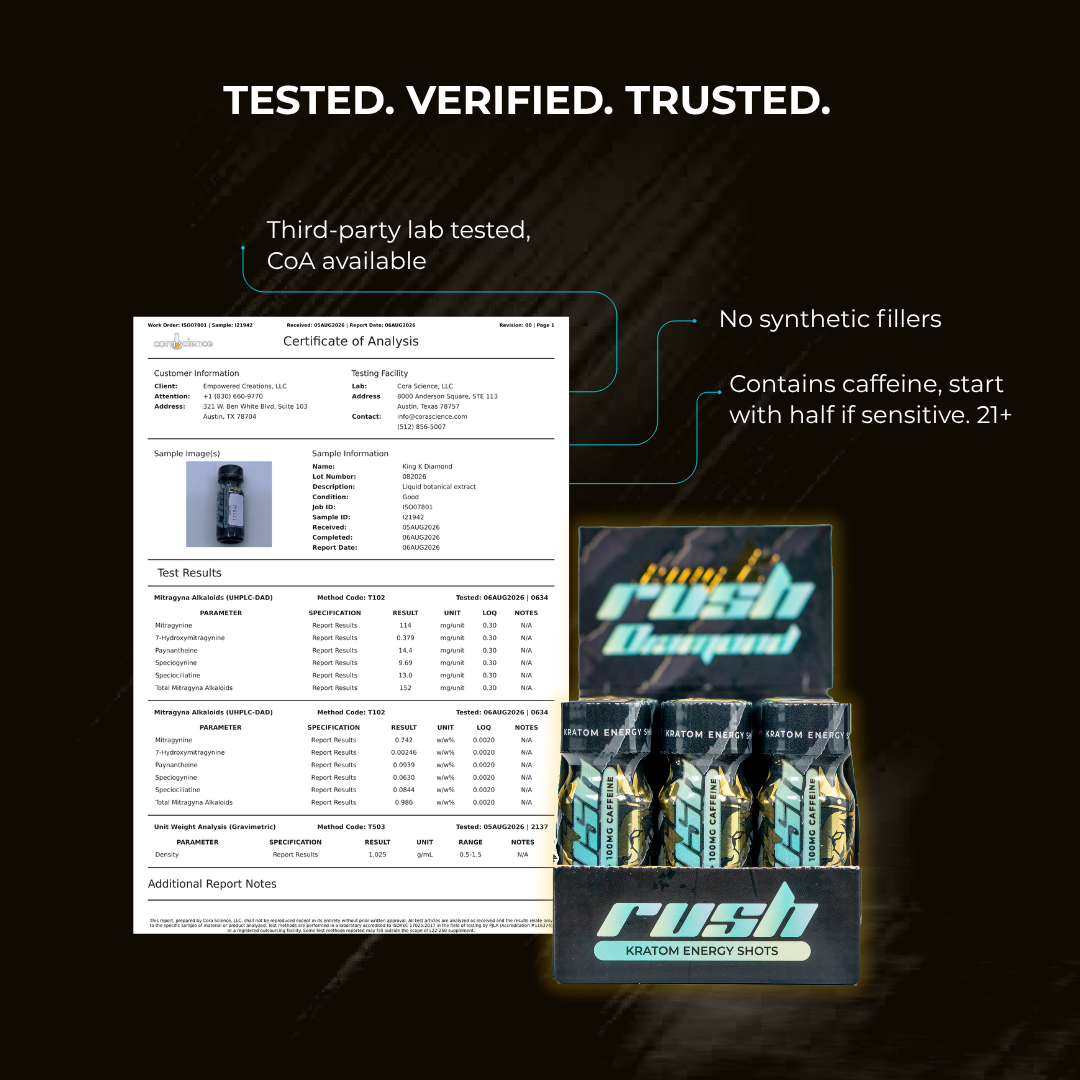 King K Rush Diamond lab-test certificate, Aug 6, 2026
