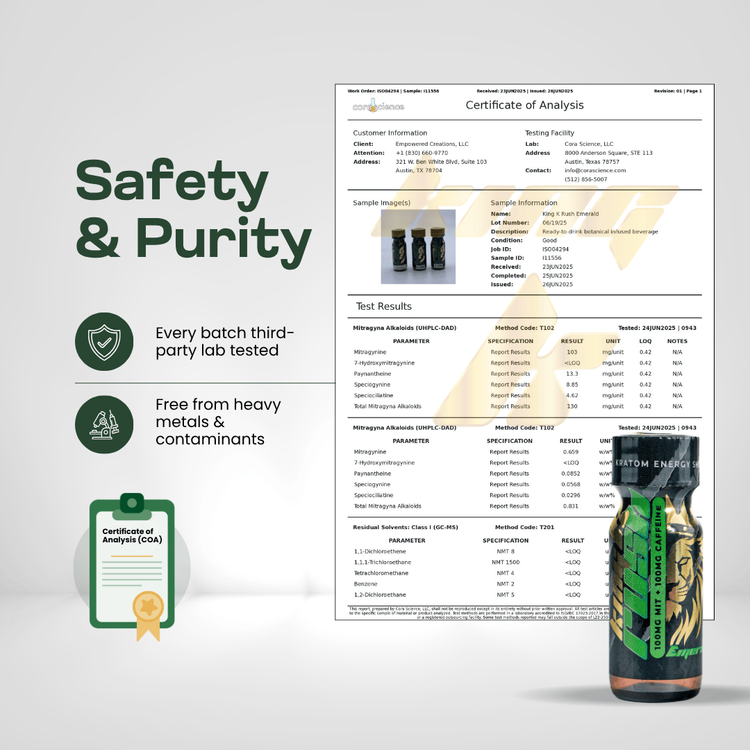 King K Rush Emerald - Kratom Energy Shot Kratom Extract King K