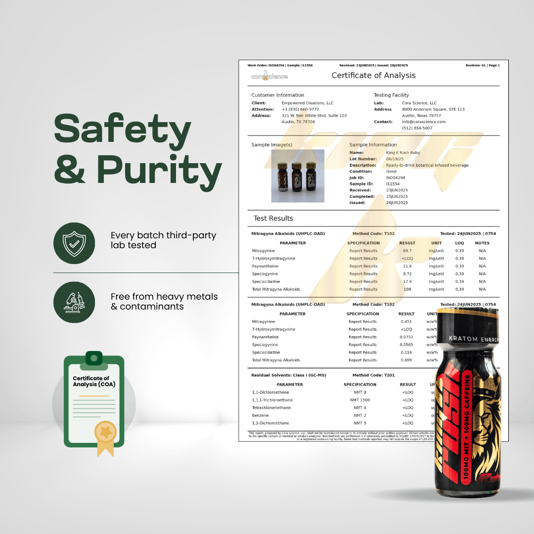 King K Rush Ruby - Kratom Energy Shot Kratom Extract King K