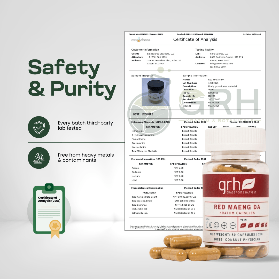 Red Maeng Da Kratom Capsules Kratom Capsules GRH Kratom