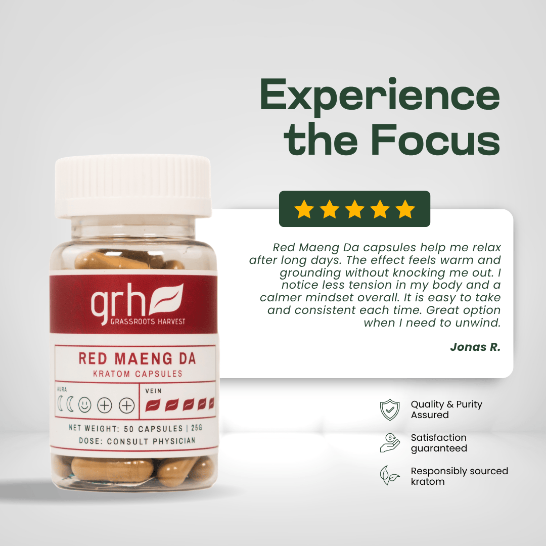 Red Maeng Da Kratom Capsules Kratom Capsules GRH Kratom