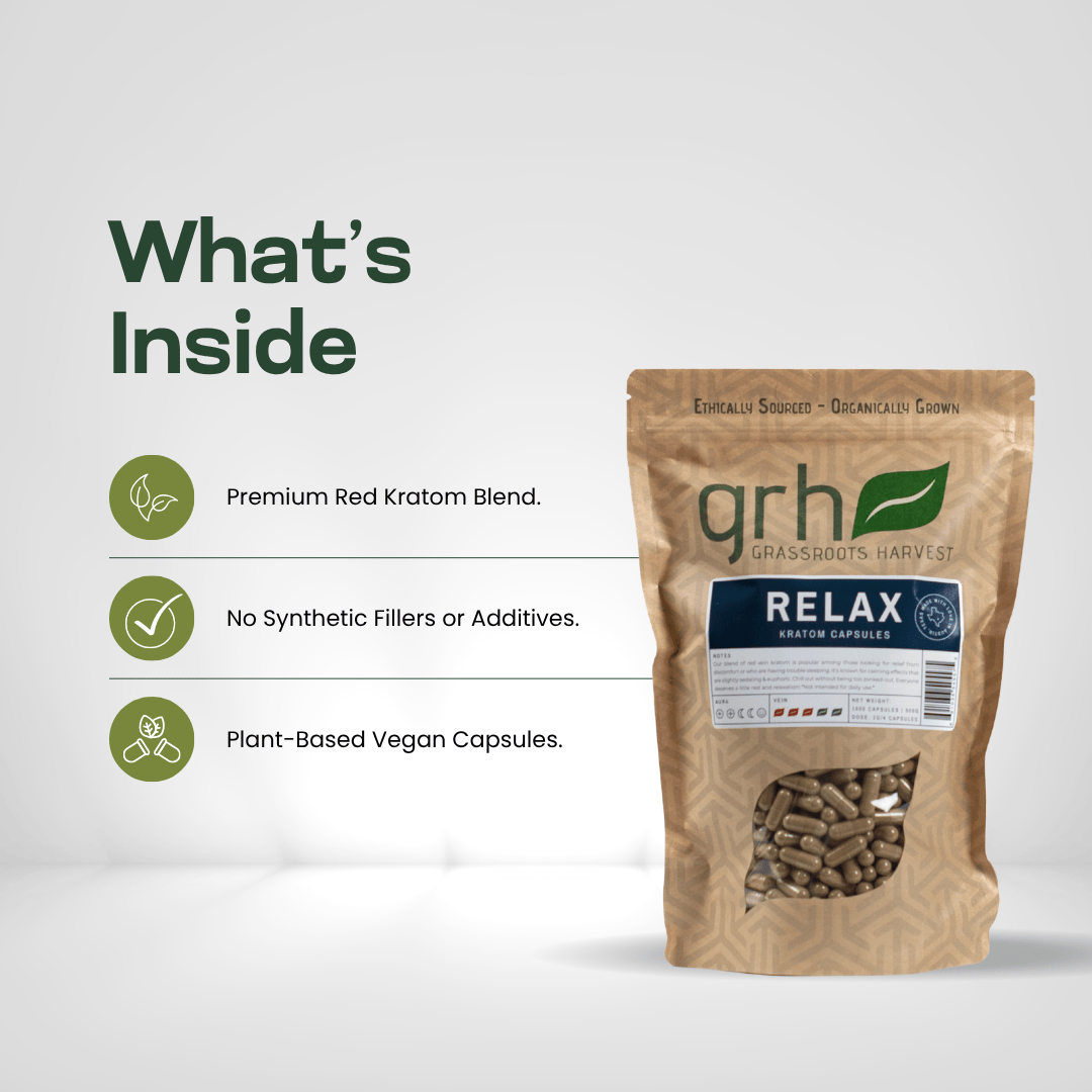 Relax Blend Kratom Capsules Kratom Capsules GRH Kratom