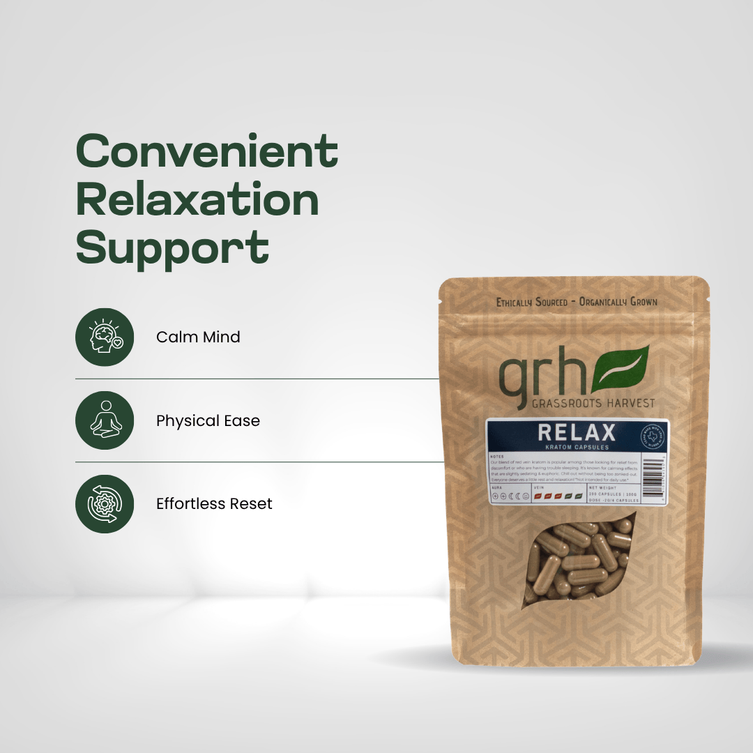 Relax Blend Kratom Capsules Kratom Capsules GRH Kratom