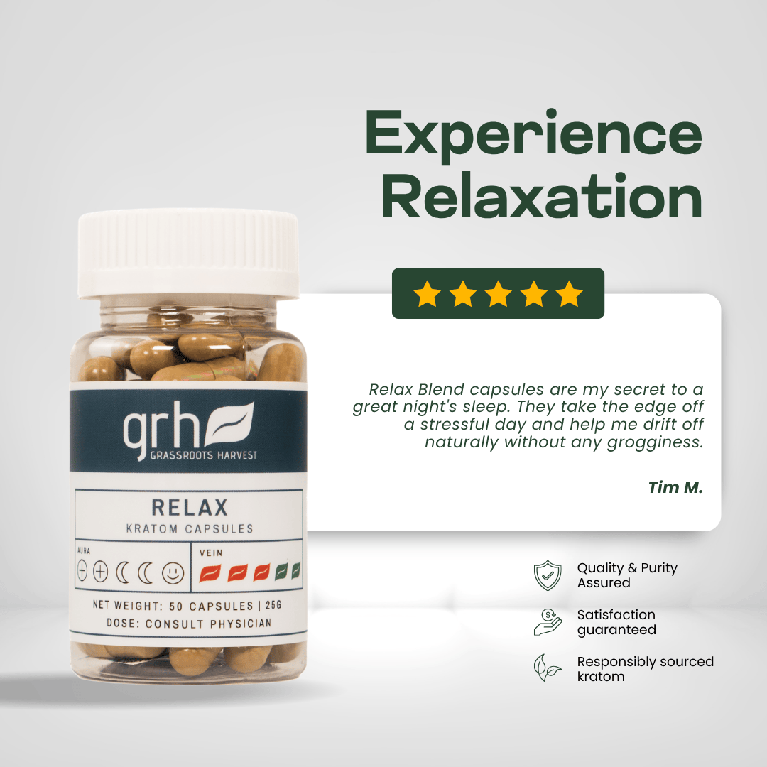 Relax Blend Kratom Capsules Kratom Capsules GRH Kratom