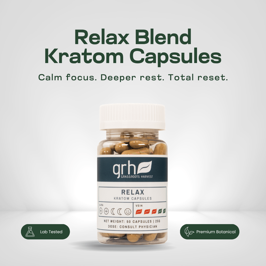 Relax Blend Kratom Capsules Kratom Capsules GRH Kratom