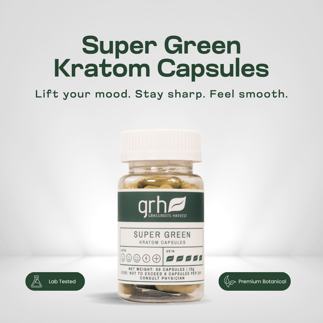 Super Green Kratom Capsules Kratom Capsules GRH Kratom