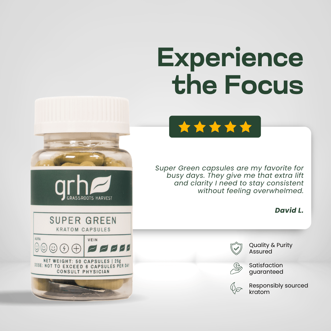Super Green Kratom Capsules Kratom Capsules GRH Kratom