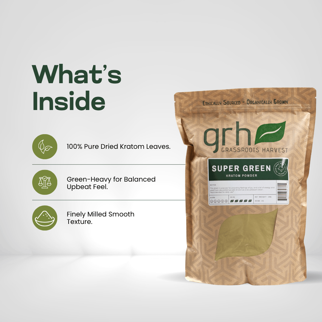 Super Green Kratom Powder Kratom Powder GRH Kratom