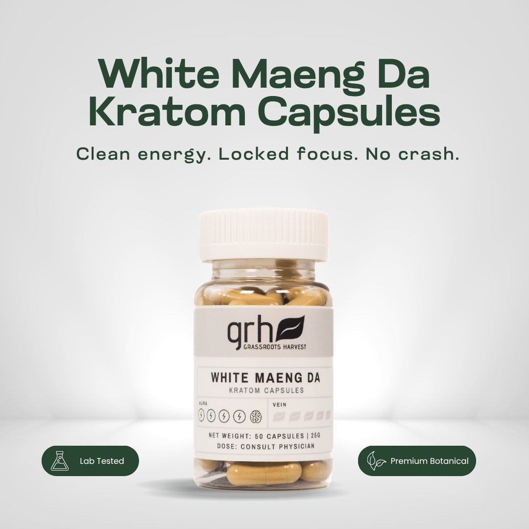 White Maeng Da Kratom Capsules Kratom Capsules GRH Kratom