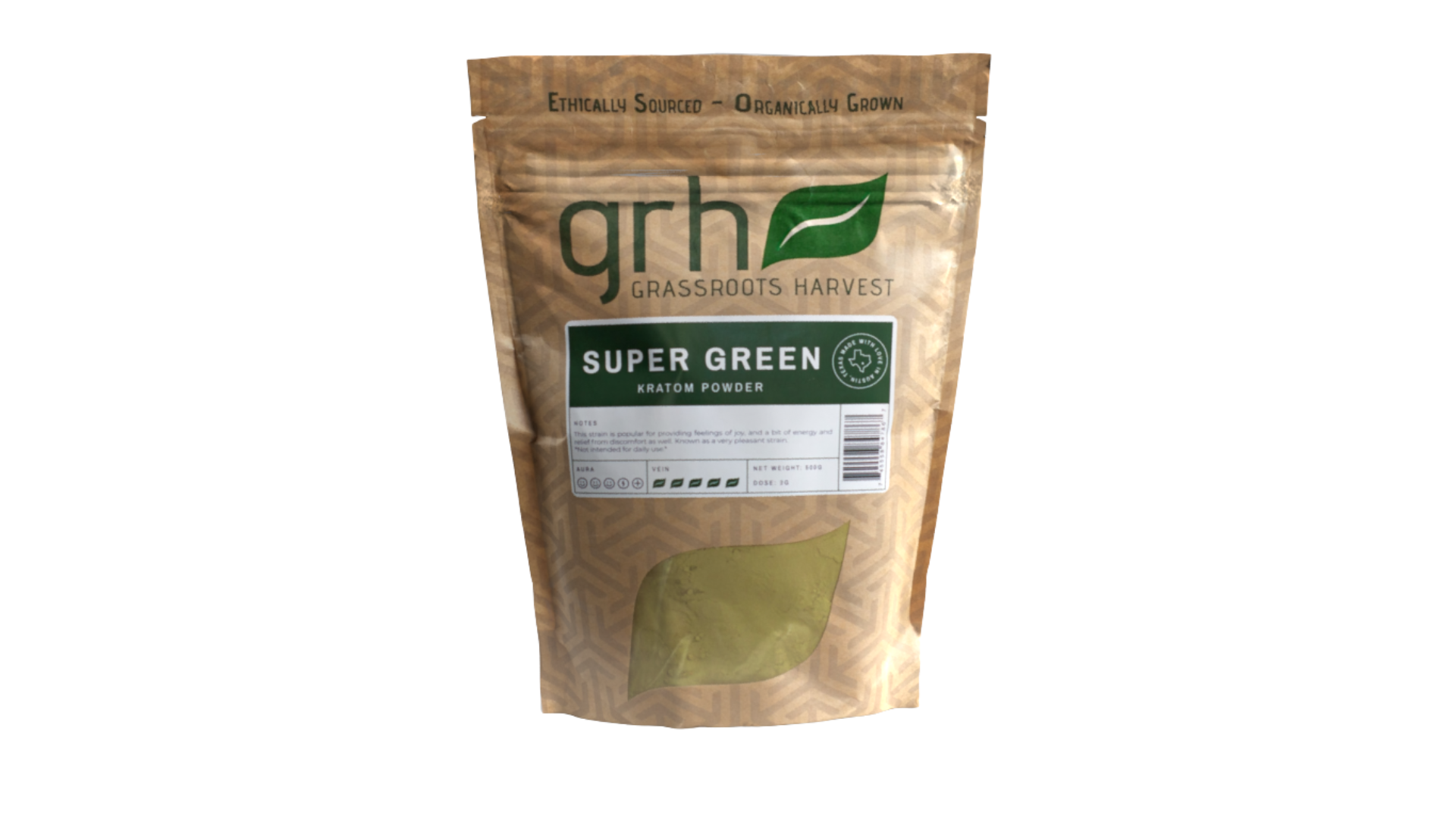 Super Green Kratom Powder, package of 1KG