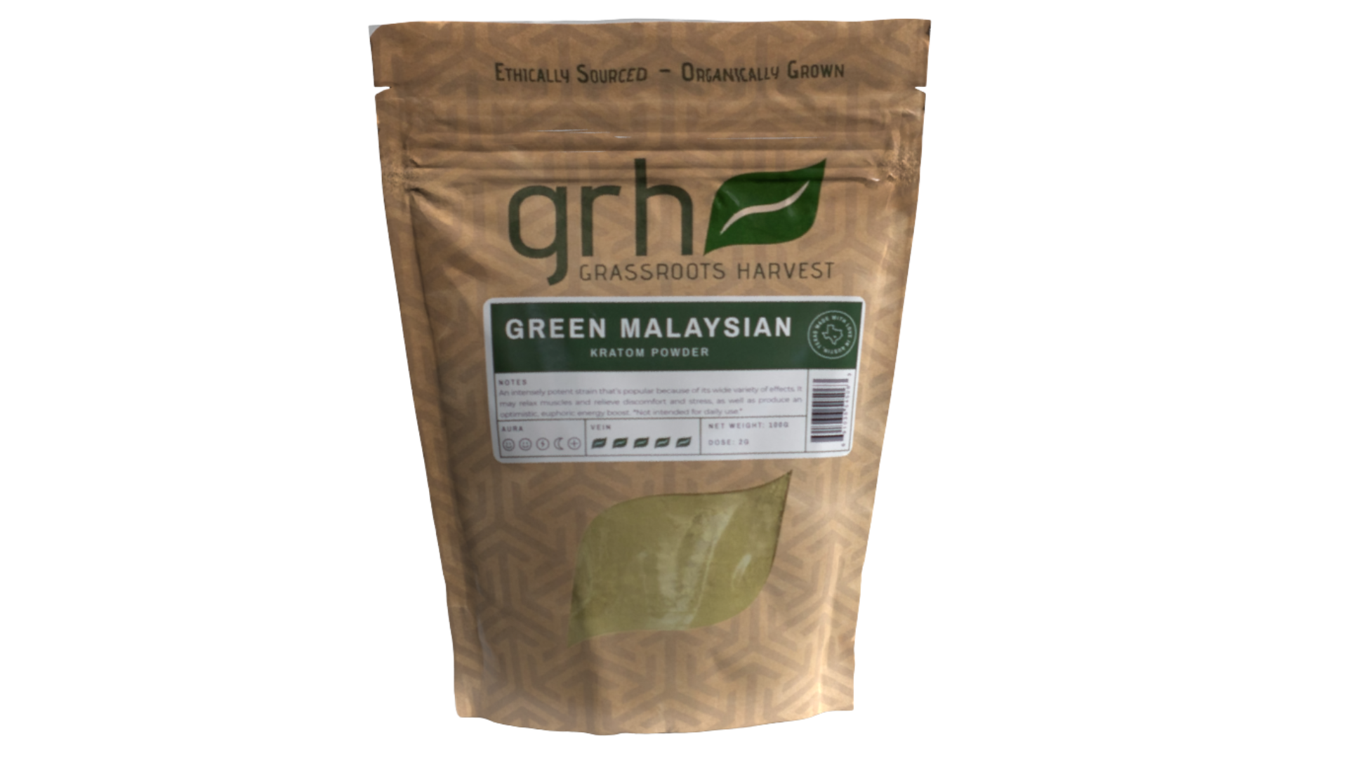 Green Malaysian Kratom Powder, package of 1KG