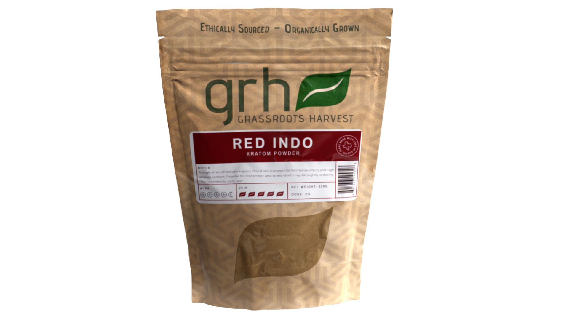 Red Indo Kratom Powder, package of 1KG