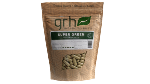 Super Green Kratom Capsules, package of 1,000C