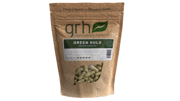 Green Hulu Kratom Capsules, package of 1,000C