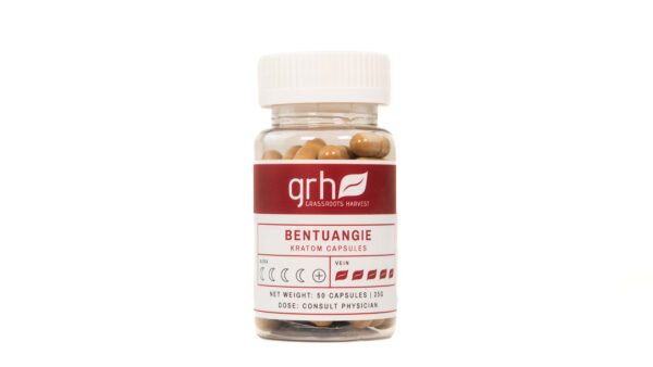 Red Bentuangie Kratom Capsules 50 count bottle
