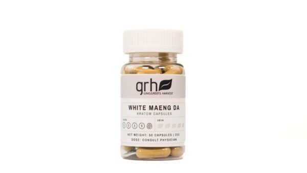 White Maeng Da Kratom Capsules 50 count bottle