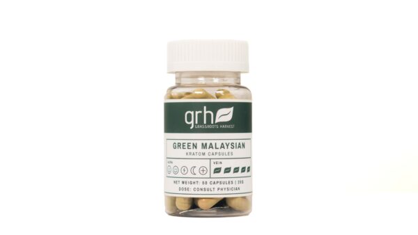Green Malaysian Kratom Capsules 50 count bottle