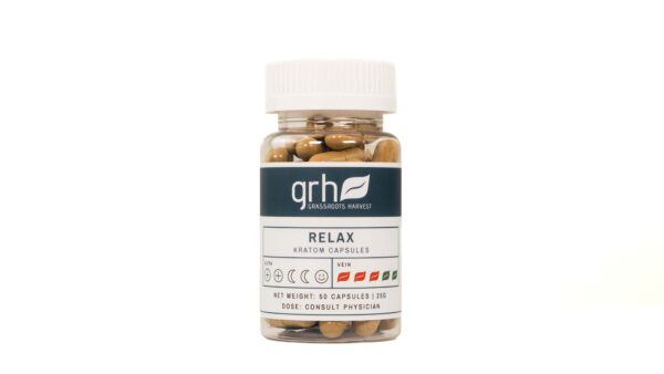 Relax Blend Kratom Capsules 50 count bottle