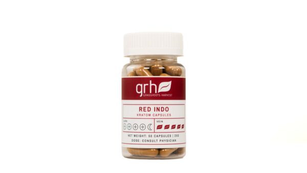 Red Indo Kratom Capsules 50 count bottle