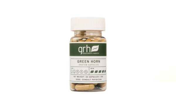 Green Horn Kratom Capsules 50 count bottle