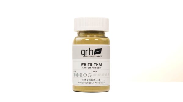 White Thai Kratom Powder 45g bottle