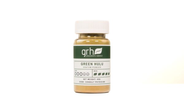 Green Hulu Kratom Powder 45g bottle