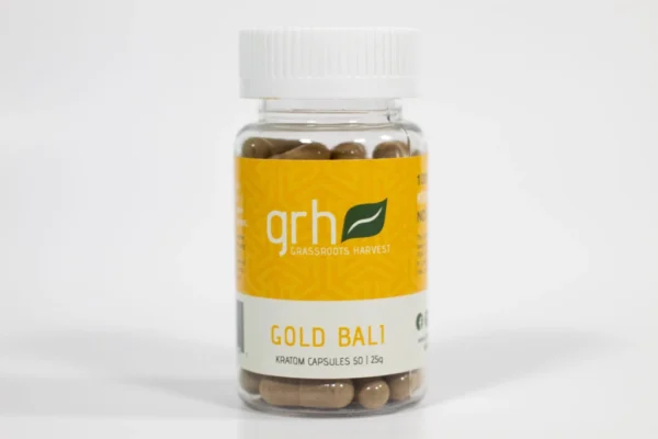 Gold Bali Kratom Capsules, package of 50C