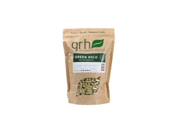Green Hulu Kratom Capsules, package of 1,000C