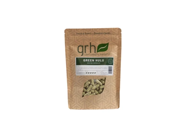 Green Hulu Kratom Capsules, package of 200C
