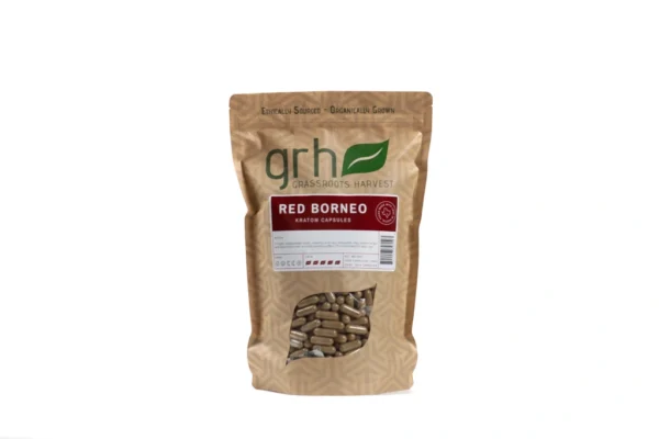 Red Borneo Kratom Capsules, package of 1,000C