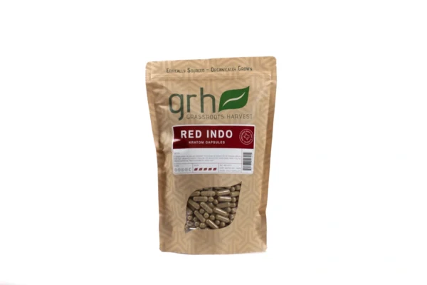 Red Indo Kratom Capsules, package of 1000C