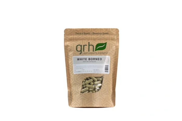 White Borneo Kratom Capsules, package of 200C