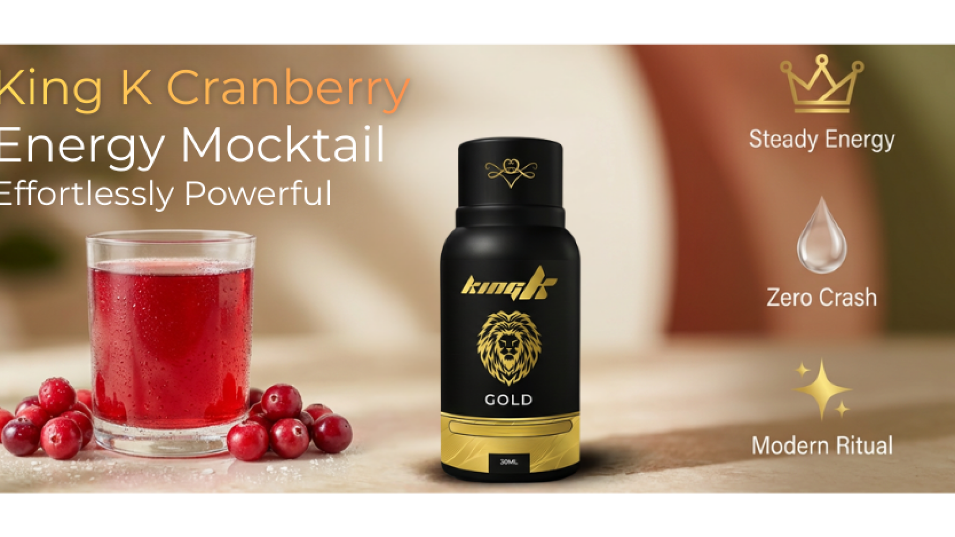 The Crown Jewel of Mocktails King K Cranberry Energy Drink